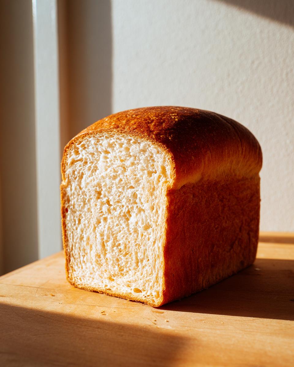 A freshly baked loaf of whole wheat bread, showing its soft, fluffy interior crumb texture.
