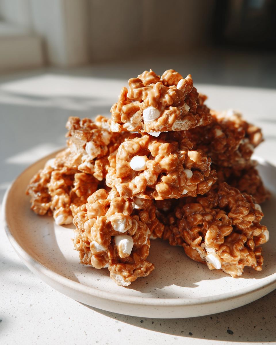 A stack of delicious avalanche cookies mixed with marshmallows, glistening under natural light.
